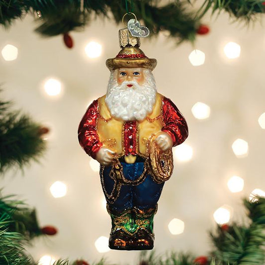 Western Santa Ornament - Southlake Paws