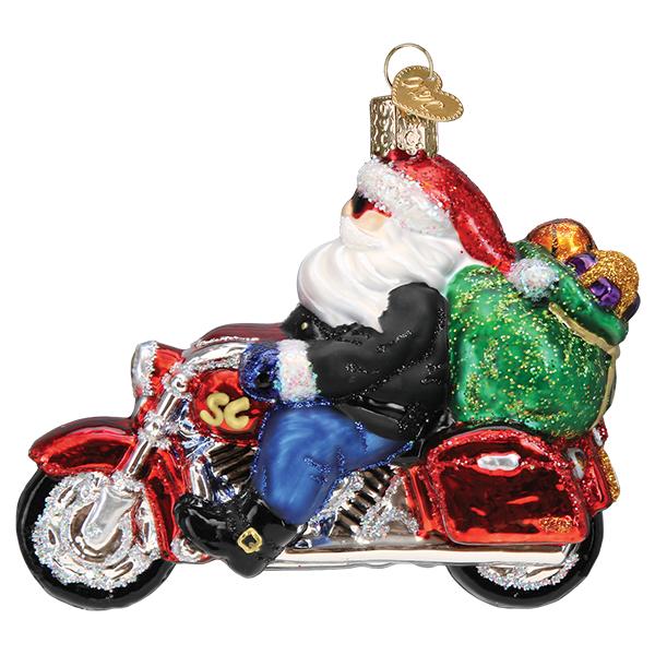 Biker Santa Ornament - Southlake Paws