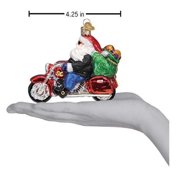 Biker Santa Ornament - Southlake Paws