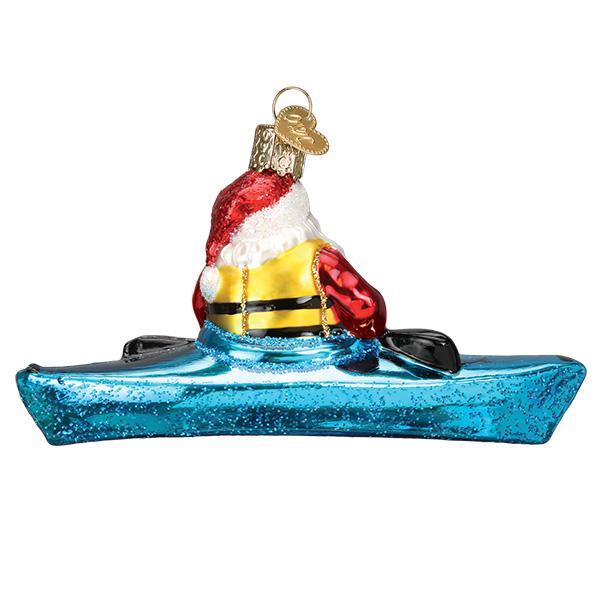 Santa In Kayak Ornament - Southlake Paws