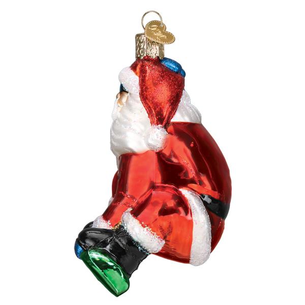 Snowboarding Santa Ornament - Southlake Paws