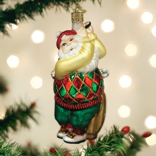 Golfing Santa Ornament - Southlake Paws