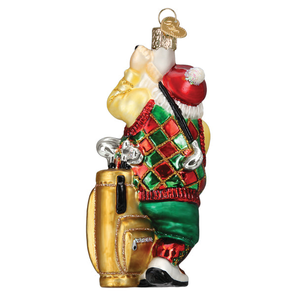 Golfing Santa Ornament - Southlake Paws