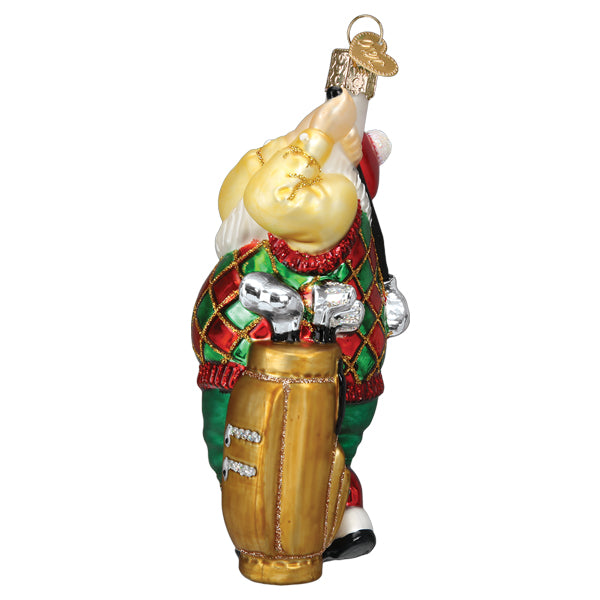Golfing Santa Ornament - Southlake Paws