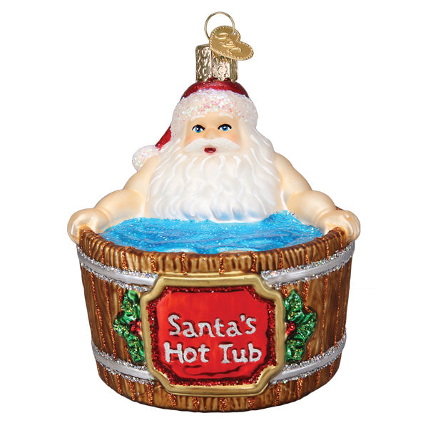 Santa's Hot Tub Ornament - Southlake Paws