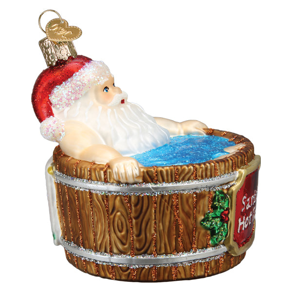 Santa's Hot Tub Ornament - Southlake Paws