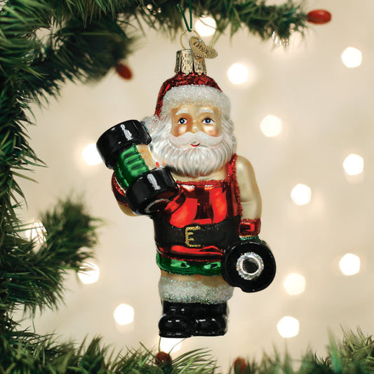 Bodybuilder Santa Ornament - Southlake Paws