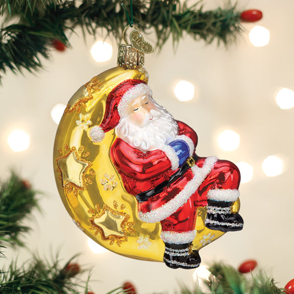 Moonlight Santa Ornament - Southlake Paws