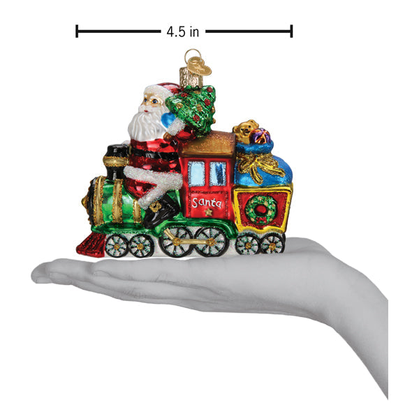 Santa On Locomotive Ornament - Southlake Paws