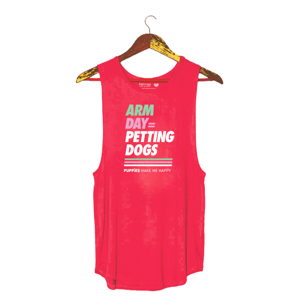 Arm Day = Petting Dogs Tank Top | Gift for Dog Lovers & Dog Moms
