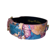 Floral Print Italian Leather Classic Collar