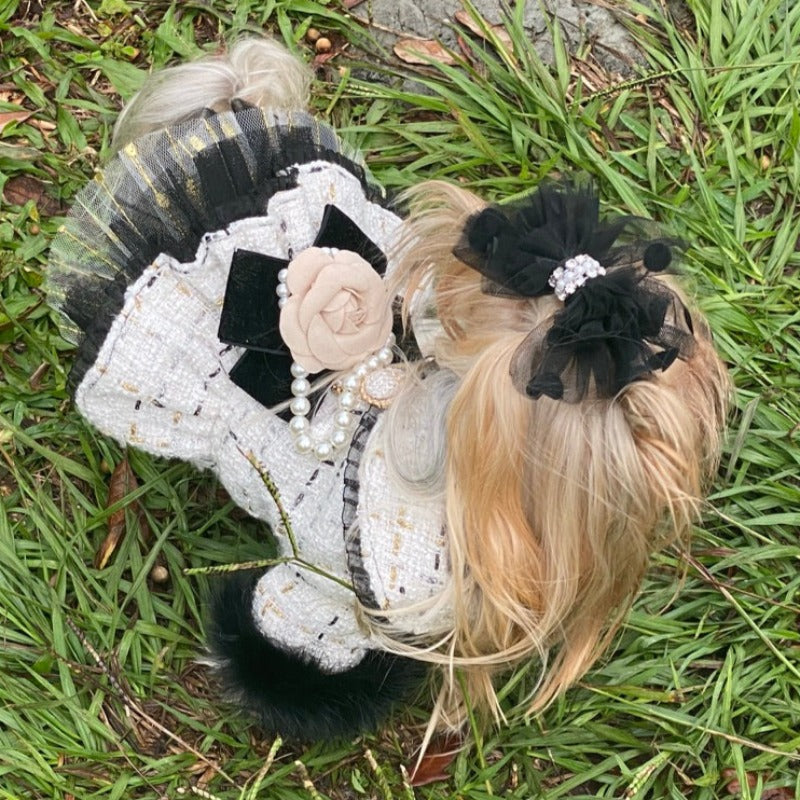 Designer Chanel-Inspired Tweed Dog Dress Coat - Southlake Paws