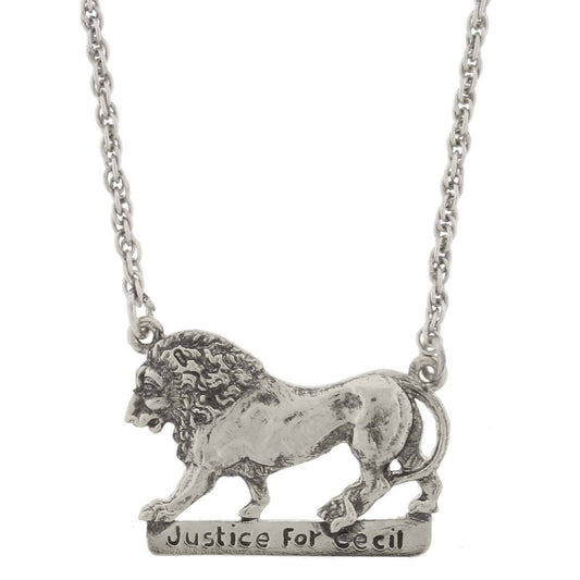 Justice For Cecil The Lion Pendant Necklace 16" + 3" Extender