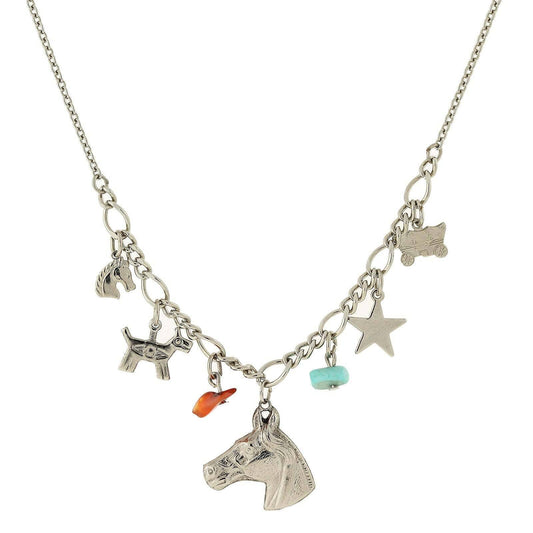 Southwest Multi-Charm Collar Necklace 16" + 3" Extender