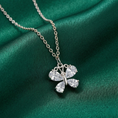 Load image into Gallery viewer, Cubic Zirconia Butterfly Pendant Necklace 16" + 3" Extender
