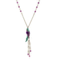 Load image into Gallery viewer, Neotropic Exotic Parrot Crystal Tassel Necklace 16" + 3" Extender
