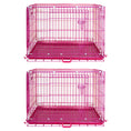 Load image into Gallery viewer, 24-42" Collapsible Pink Dog Crate RED24-42
