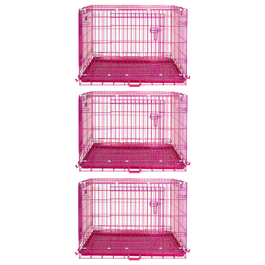 24-42" Collapsible Pink Dog Crate RED24-42