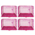 Load image into Gallery viewer, 24-42" Collapsible Pink Dog Crate RED24-42
