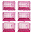 Load image into Gallery viewer, 24-42" Collapsible Pink Dog Crate RED24-42
