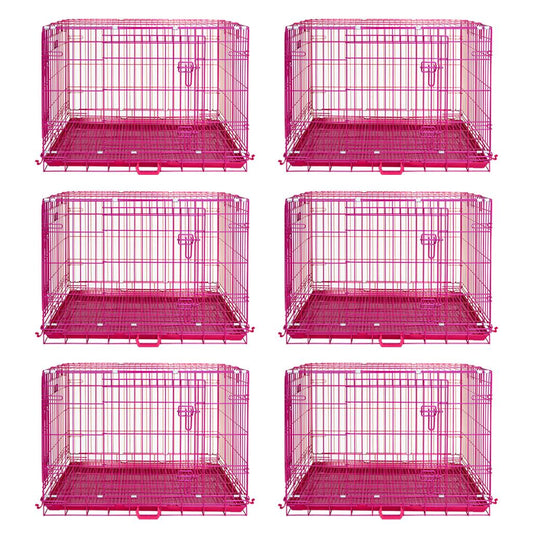24-42" Collapsible Pink Dog Crate RED24-42