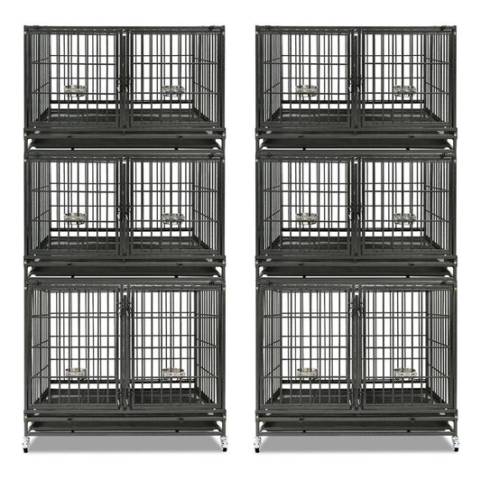 43" Three-Tier Foldable Dog Crate 43TTS