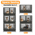 Load image into Gallery viewer, 43" Three-Tier Foldable Dog Crate 43TTS
