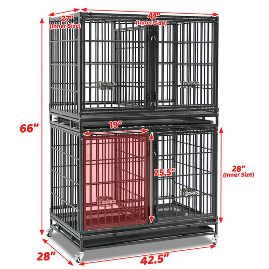 42" Stackable Dog Crate with Divider 43S (Extra Height)