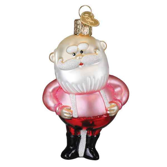 Santa In Suspenders Ornament