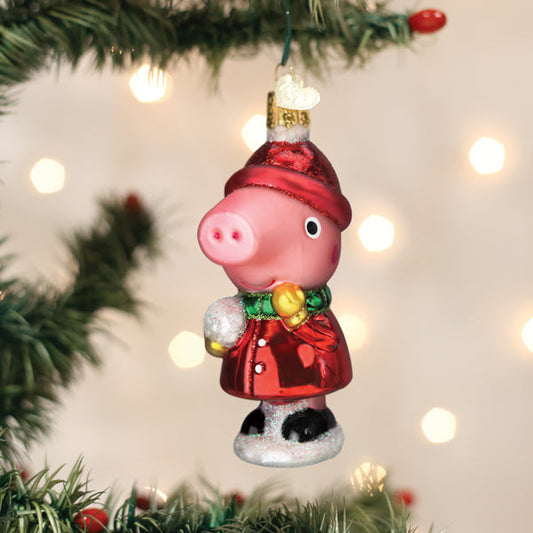Peppa Pig With Snowball Ornament - Southlake Paws