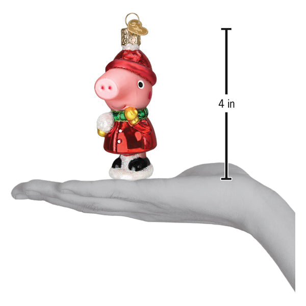 Peppa Pig With Snowball Ornament - Southlake Paws