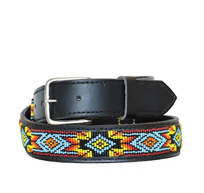 TKC Cassidy Beaded Belt Wide Width The Aztec Collection - Silver Buckle