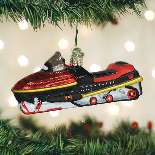 Snowmobile Ornament - Southlake Paws