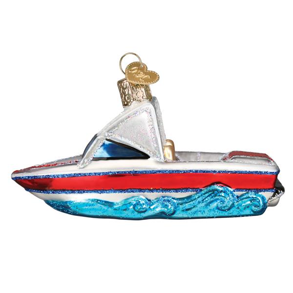 Ski Boat Ornament - Southlake Paws