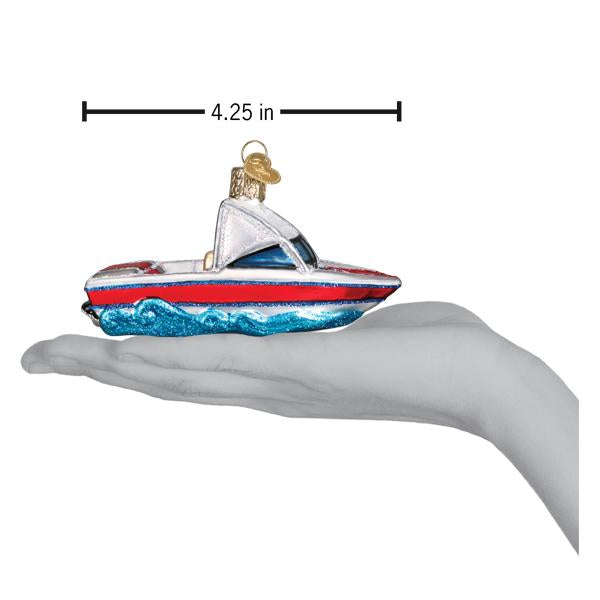 Ski Boat Ornament - Southlake Paws
