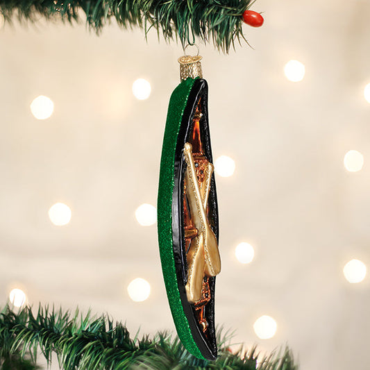 Green Canoe Ornament - Southlake Paws