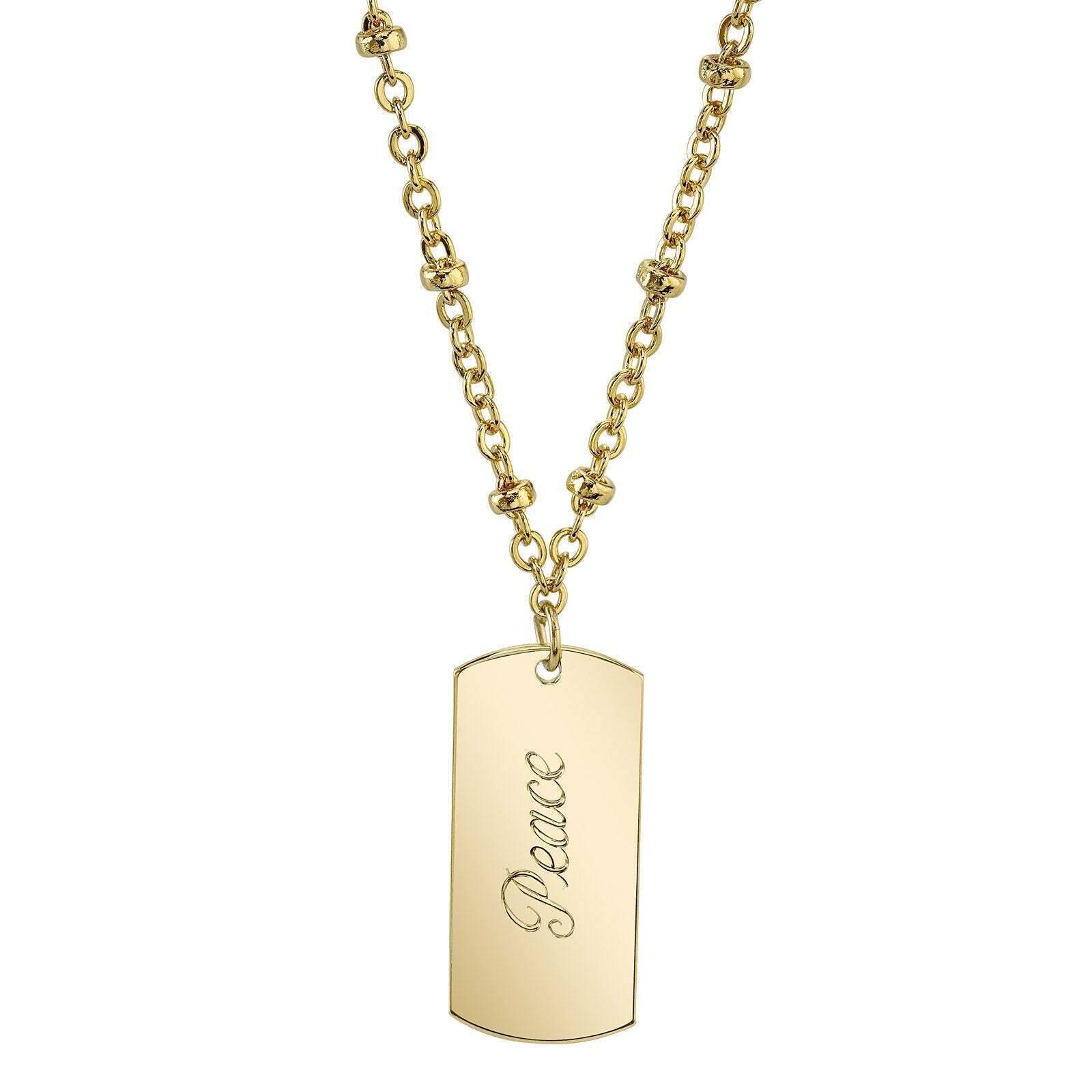 Sentiments Dog Tag Pendant Necklace 16" + 3" Extender