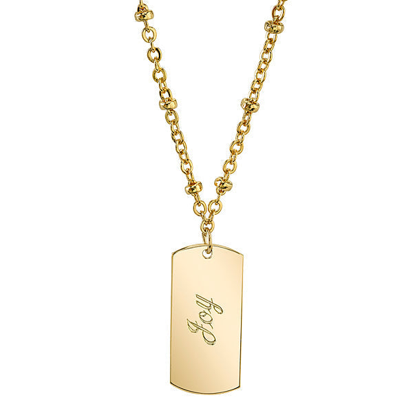 Sentiments Dog Tag Pendant Necklace 16" + 3" Extender