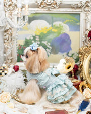 Luxury design high quality dog dress lace big bow 