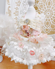 High quality handmade dog dress lace flowers 