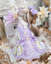 Luxury design dog dress pearls chain accessories 2 colors 