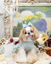Luxury design high quality dog dress lace big bow 