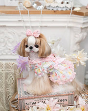 Luxury design dog dress pearls chain accessories 2 colors 