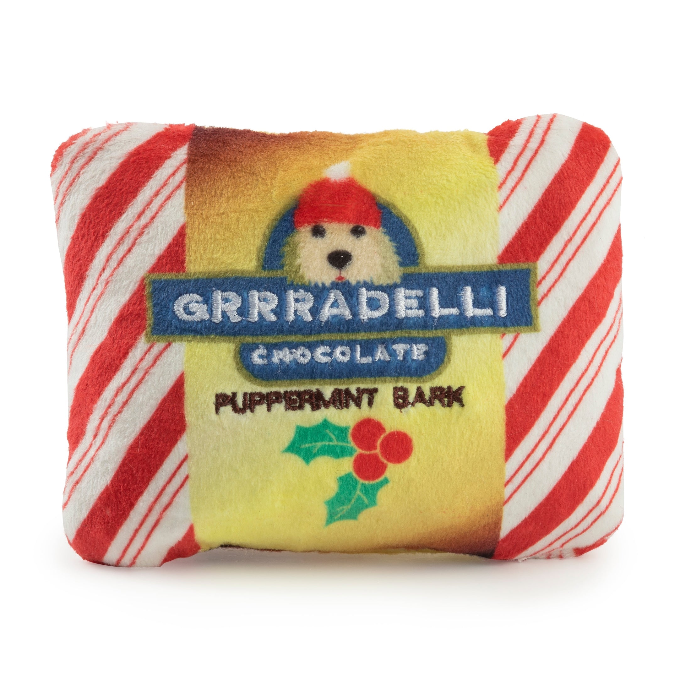 Snuggly Cup Holiday Ivory & Grrradelli Bark Square | Christmas Plush Dog Toys