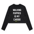Load image into Gallery viewer, Walking Puppies is My Cardio Leopard Crop Top | Gift for Dog Moms
