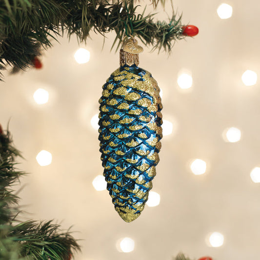 Blue Shimmering Cone Ornament - Southlake Paws