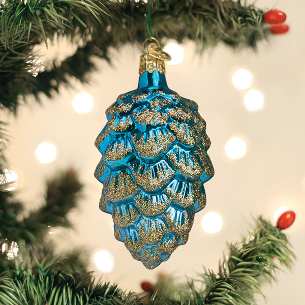 Blue Ponderosa Pine Cone Ornament - Southlake Paws