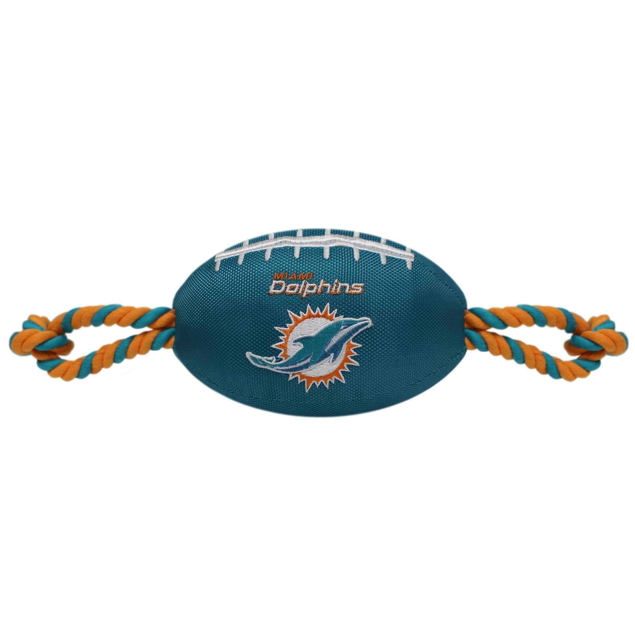 Miami Dolphins Football Dog Toy - NFL Pet Fan Collection