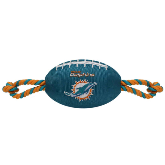 Miami Dolphins Football Dog Toy - NFL Pet Fan Collection