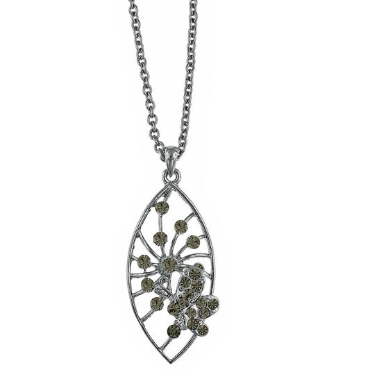 Pave Butterfly Necklace Pendant Necklace 16" + 3" Extender